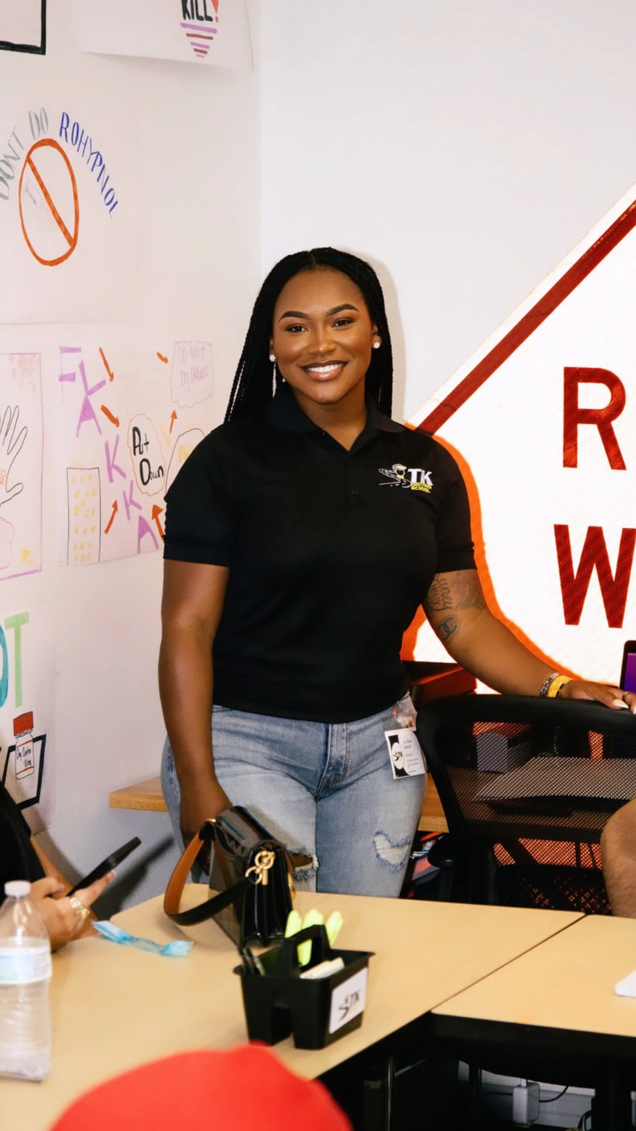 Ms. T, owner and lead instructor at TK Driving School, in the classroom